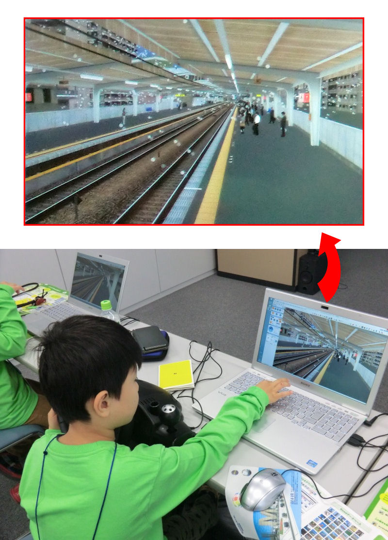 VRソフト「UC-win/Road」を使ってリアルな鉄道ジオラマを作った子ども（写真・資料：フォーラムエイト）