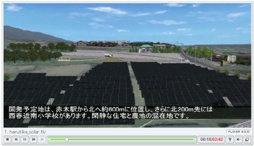 太陽光発電所の自主環境アセスの例。全体の外観
