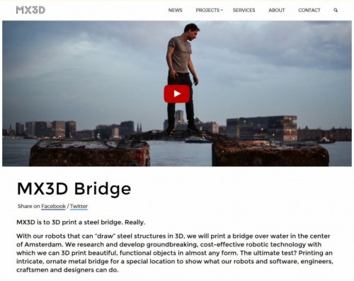 MX3Dのウェブサイト