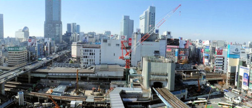 渋谷駅周辺で進む工事にも今後、ICカード入退場管理システムが導入される予定だ