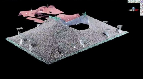 ドローンによる空撮写真から作った屋根の点群パーツ