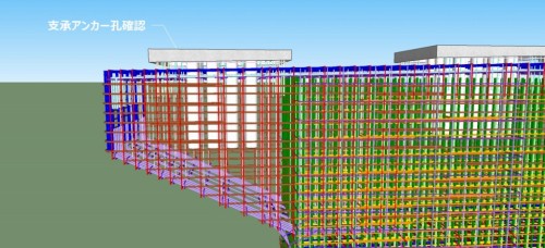 橋梁下部工の詳細な3D配筋モデル