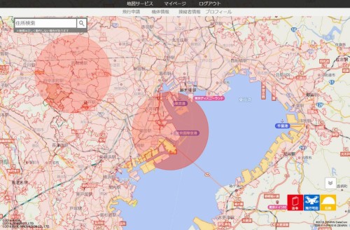 実証実験開始当時の東京湾周辺の地図