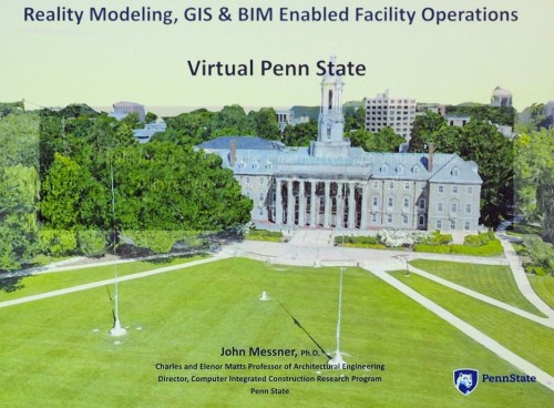 キャンパスをまるごと3Dモデル化した「バーチャル・ペンステート」（資料:John Messner教授）