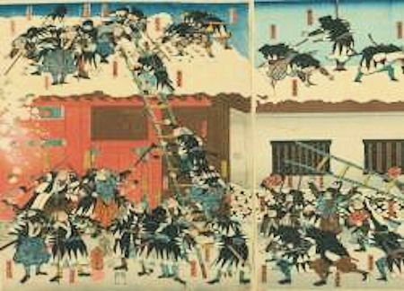 「忠臣蔵コース」では、赤穂浪士の討ち入りの様子を描いた浮世絵も表示される