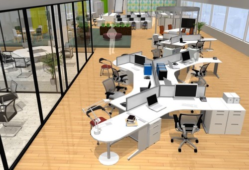 3Dオフィスデザイナーで作成したオフィスの3Dモデル