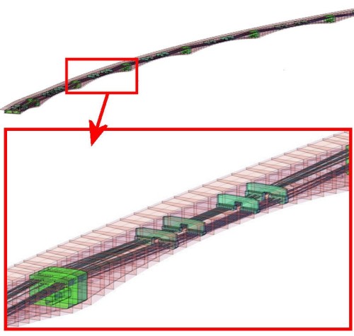 「SMC-modeler」によって橋梁の線形や断面の座標データから作った橋梁の3Dモデル（以下の資料：三井住友建設）