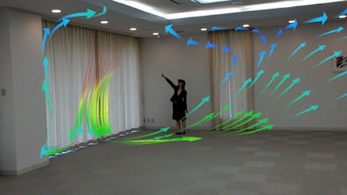 HoloLensを着けてCFD結果を可視化したイメージ