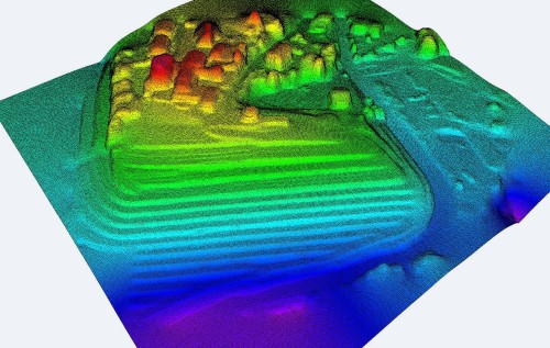 ドローンからの空撮写真から「Terra Mapper」で作成した地形の3Dモデル（資料：テラドローン）