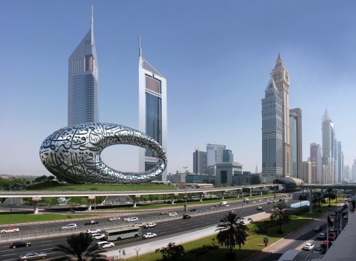 建築部門の第1位、Dubai Future Foundation, Killa Design, BuroHappold Engineering, BAM Higgs & Hill, Transgulfの共同チームによる「Museum of the Future」（資料：Killa Design）