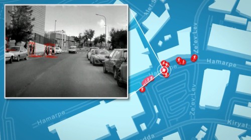 車載カメラで街中の人をリアルタイムに認識して地図上にプロットし、危険箇所を可視化するシステム（資料：Esri）