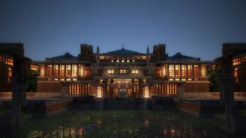 VRで再現された帝国ホテル旧本館の外観（以下の資料：凸版印刷）