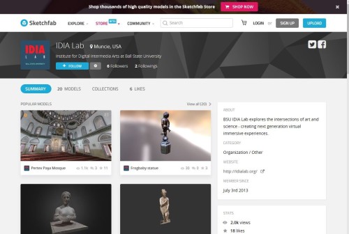 VR作品共有サイト「Sketchfab」の「IDIA Lab」のコーナーで公開された作品
