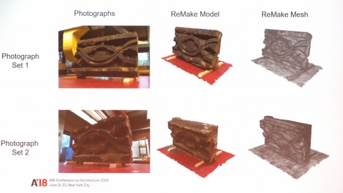 テラコッタ粘土でできたブロックの写真撮影。死角ができないよう、上下をひっくり返して2セットの撮影を行った