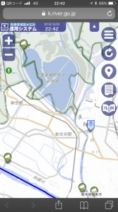 茨城県の「古河」ポイント。渡良瀬川の水位などが見られる