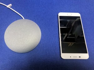 Google Home Mini（左）とスマートフォン