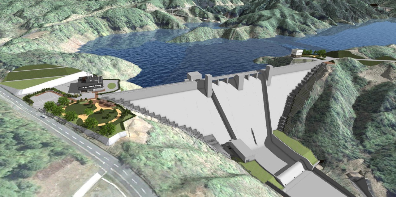 川上ダムの完成イメージ（資料：水資源機構川上ダム建設所）
