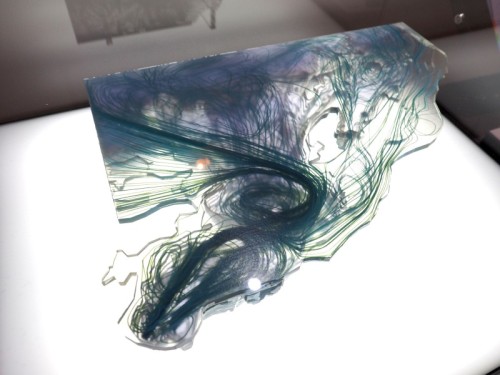 上越市新水族館の水槽内の水流を「Autodesk CFD」で解析し、3Dプリンターで模型化したもの