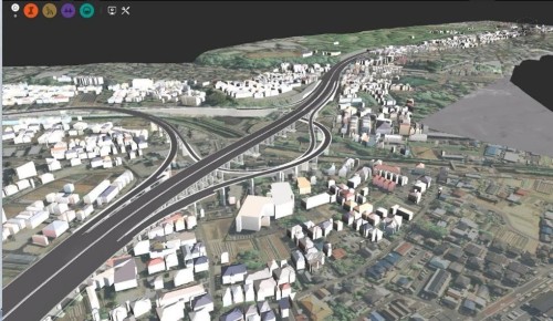 InfraWorksで作成した既設高速道路のCIMモデル。今後は運用や維持管理での活用が課題だ