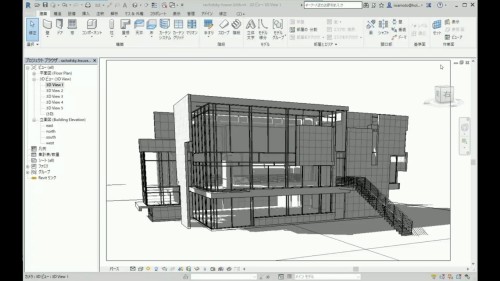 BIMソフト「Revit」で作成した建物のBIMモデル