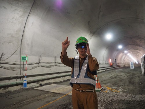 実証実験が行われた新紀見トンネルの施工現場