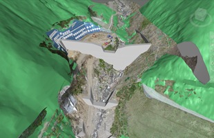 大谷川砂防ダムのCIM (NavisWorks) モデル